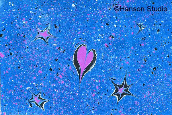 Magenta Heart and Stars